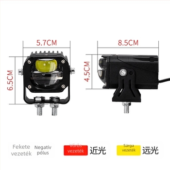 Autó LED ködlámpa Bi-Optikás lencsével, kettős fényerő, alumínium ház, IP67, 12-24V, 50W, 6000 lm