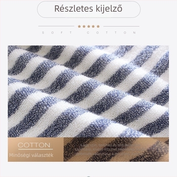 Baba arcmaszti törölköző, csíkos pamut, puha és nedvszívó; 32s fonal, sima szövés, 100-120 g
