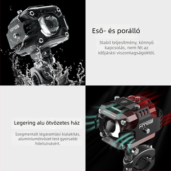 Motorkerékpár LED spotlámpa, 12–30V, IP67, 60W/pár, élettartam 30000 h