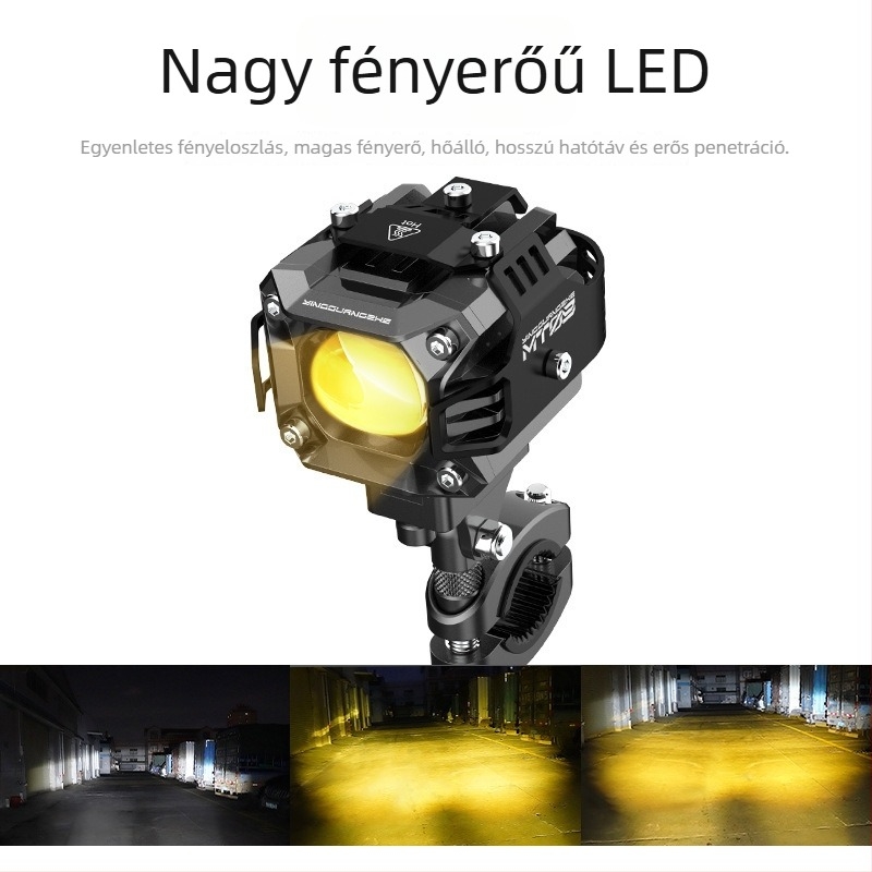 Motorkerékpár LED spotlámpa, 12–30V, IP67, 60W/pár, élettartam 30000 h