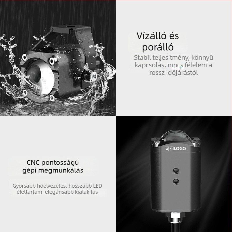 Mini LED spotlámpa motorkerékpárokhoz és elektromos járművekhez – LED fényforrás, 90W/pár, 12–30V, 6000 lm, vízálló