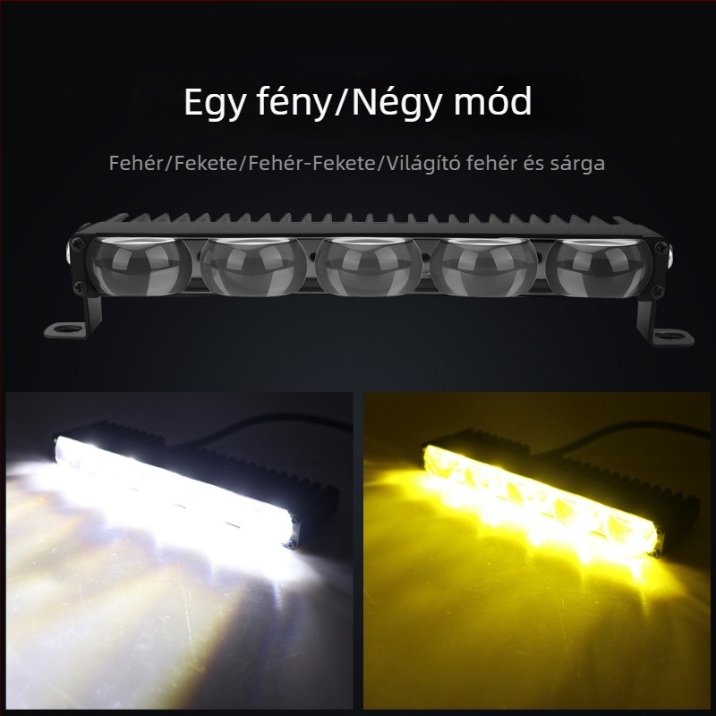 Öt szemű LED-reflektor autóhoz és motorkerékpárhoz, alumínium ház, 12V, 5W, modell Motor294-5z-wy-1