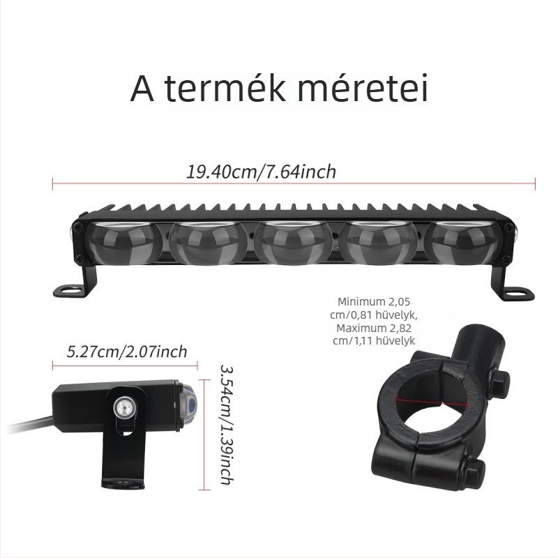 Öt szemű LED-reflektor autóhoz és motorkerékpárhoz, alumínium ház, 12V, 5W, modell Motor294-5z-wy-1