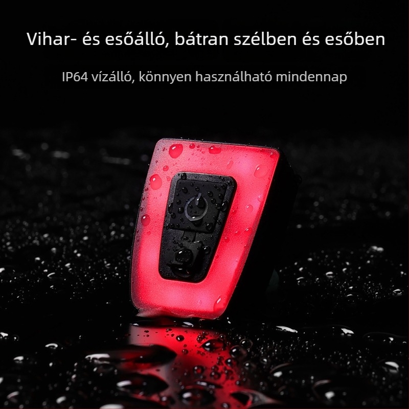Kerékpár hátsó lámpa és sisakvilág USB töltéssel, vízálló, villogó módban, hordozható