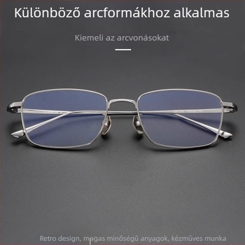 Olvasó szemüveg, négyszögletes keret, tiszta titán, lencsék gyantából, kékfény elleni és radiáció elleni védelem, felnőtteknek