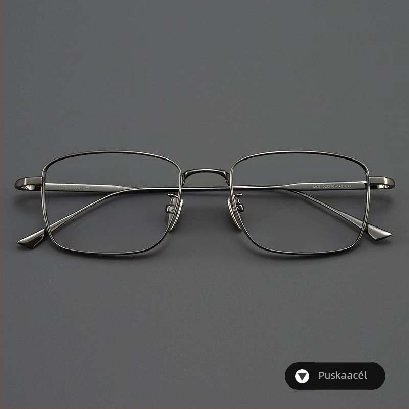 Olvasó szemüveg, négyszögletes keret, tiszta titán, lencsék gyantából, kékfény elleni és radiáció elleni védelem, felnőtteknek