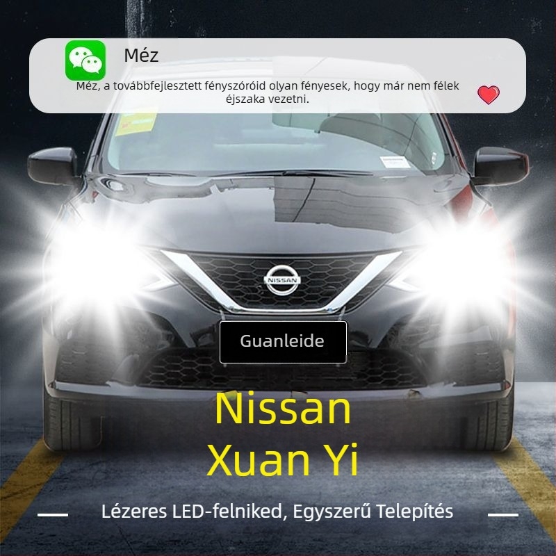 Nissan Sylphy 14. generációs LED fényszórók – magas és alacsony fénysugár, 12V, 70–80W