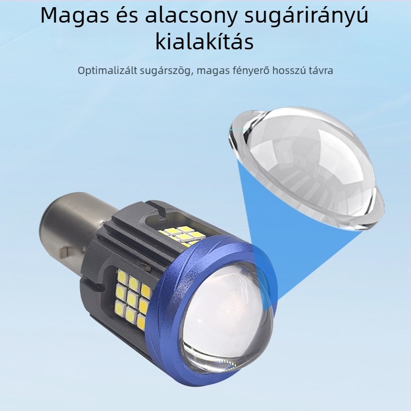 Motorkerékpár LED reflektor, alumínium házzal és lencsével, univerzális 12–85 V, 1000 lm, acél ágyú-dizájn minden oldalról