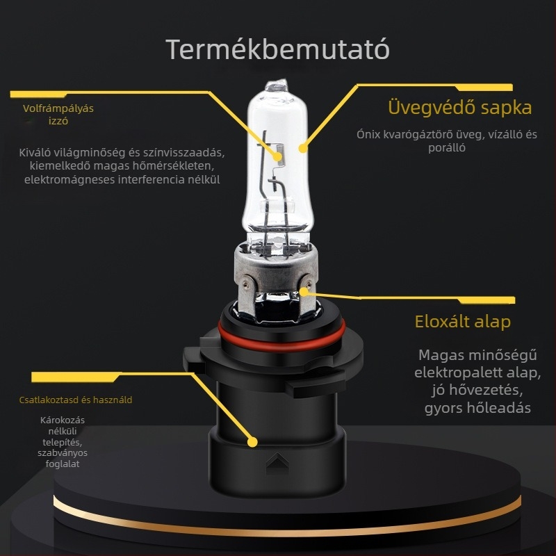 Autóhalogén fényszóró izzó 9005XS – közvetlen csatlakozású csere, 12V, 65W, 5000 lm, IP65