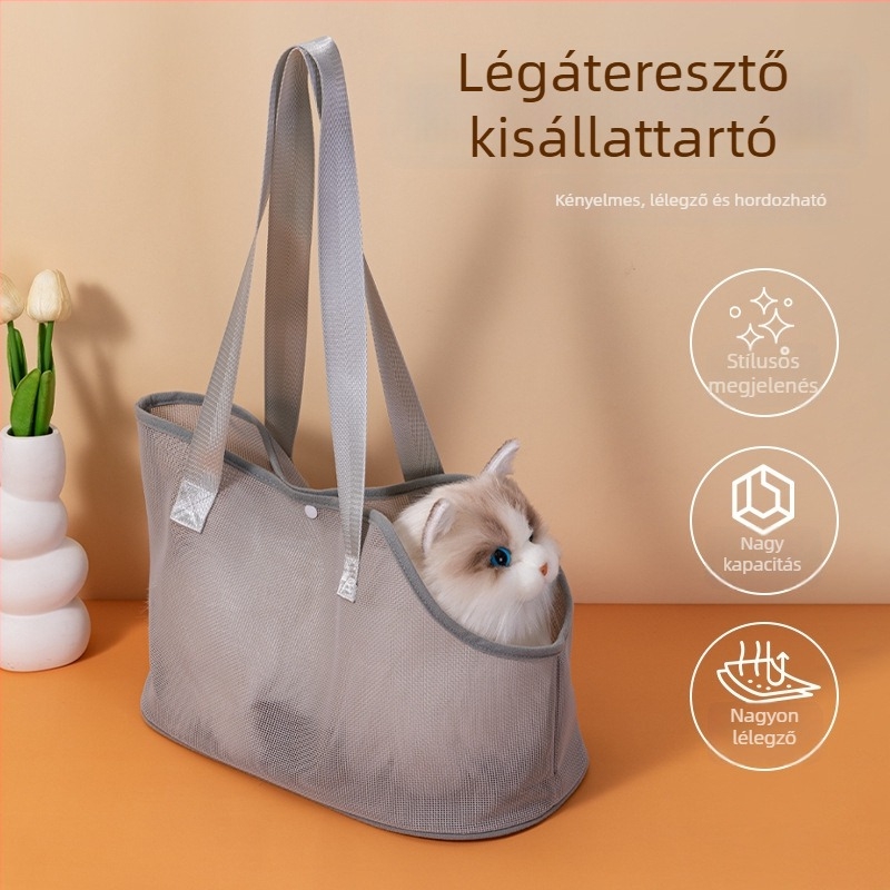 Állatbarát keresztpántos táska, egy vállú, légáteresztő háló, Teslin anyag, 500 g
