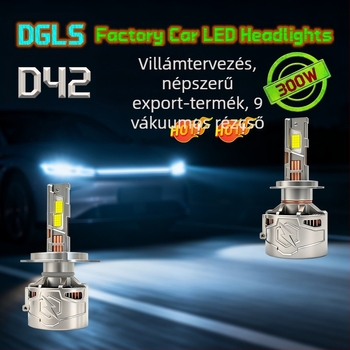 H7-es LED autófényszóró, 400W, 12V, IP68, 30000 lm, 50000h