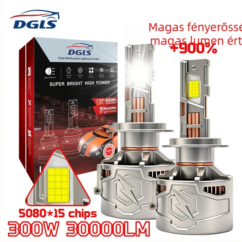 H7-es LED autófényszóró, 400W, 12V, IP68, 30000 lm, 50000h