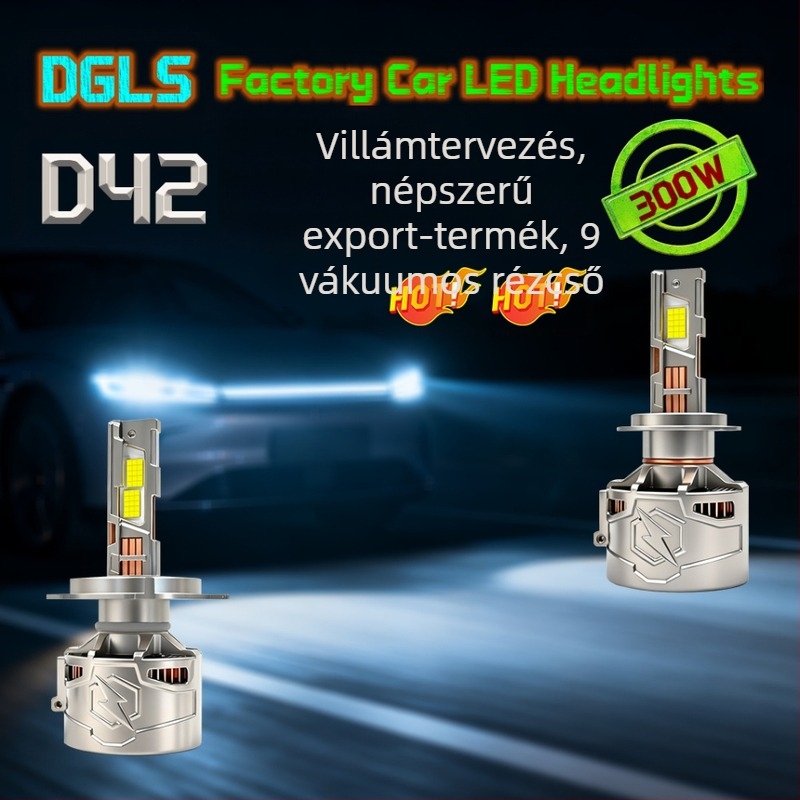 H7-es LED autófényszóró, 400W, 12V, IP68, 30000 lm, 50000h