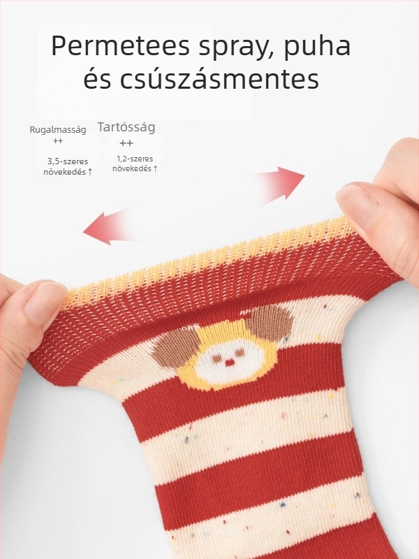 Gyermek pamut Jacquard zokni, légáteresztő és izzadságot felszívó, középmagasságú