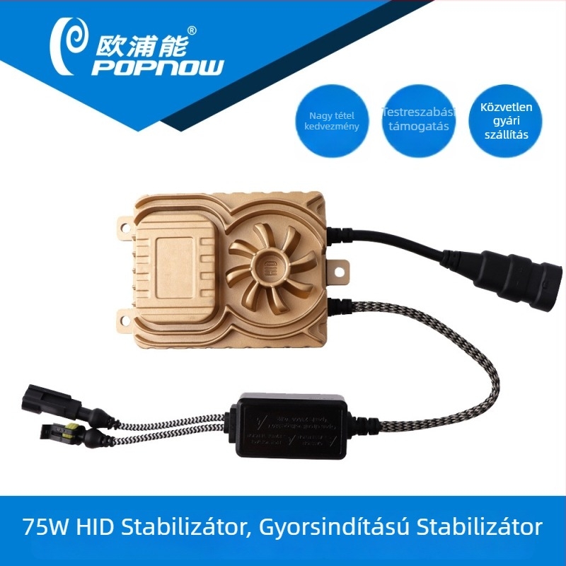 Autó HID ballast 75W, univerzális modell 11166, alumínium ház, bemeneti 9-36V