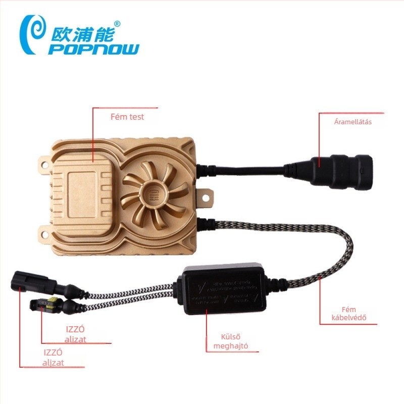 Autó HID ballast 75W, univerzális modell 11166, alumínium ház, bemeneti 9-36V