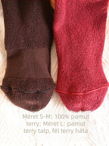 Uniszex gyerekeknek készült vastag zokni, egyszínű, 89% pamut, őszi–téli szezonra, sík kötés 12–14 tű