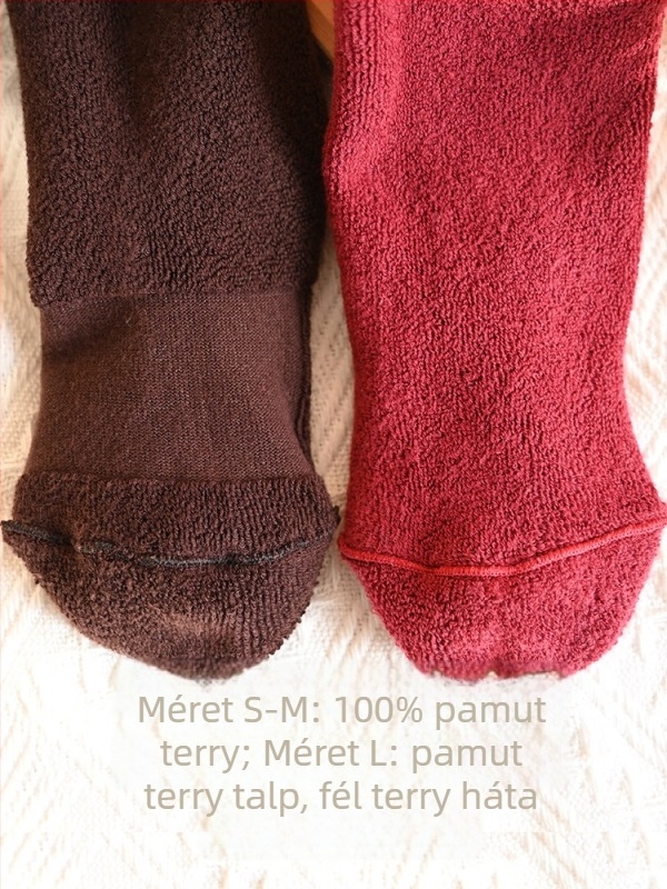 Uniszex gyerekeknek készült vastag zokni, egyszínű, 89% pamut, őszi–téli szezonra, sík kötés 12–14 tű