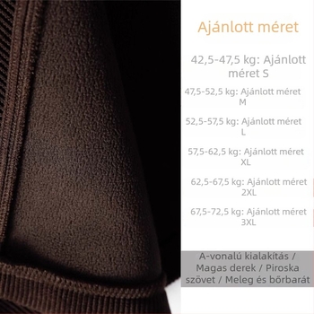 Flíszes béléssel ellátott őszi-téli szoknya, elasztikus derékkal, magas derekú A-vonalú szabás, húzózsinórral, poliészter 95%+, középmagas hossz