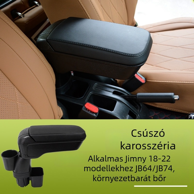 Műanyag kartámasz rekesz Suzuki Jimny 2019 JB64/JB74, tömeg 750 g, testreszabás lehetőség, beépítési támogatás
