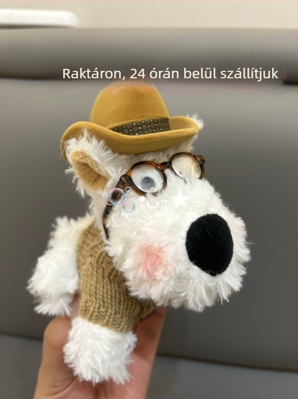 West Highland Terrier rózsát tart – gyűrűtartó doboz felvételi funkcióval, doodle kölyökkutya medál, plüss játék ajándék, eljegyzési meglepetés