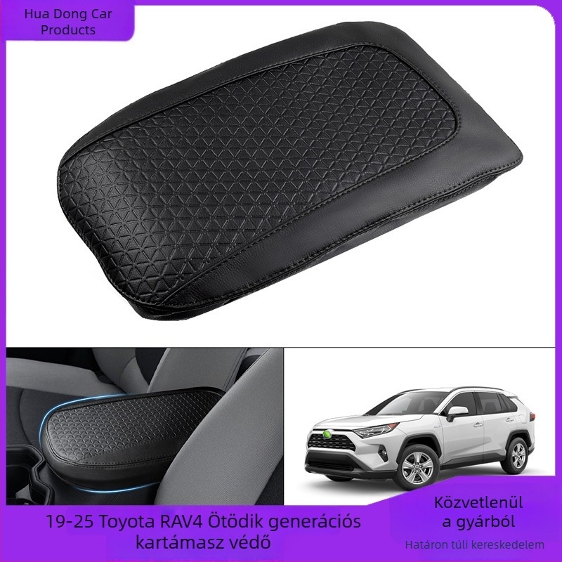 Bőr kartámaszfedél Toyota RAV4 ötödik generációhoz (2019–2025), karcolódás- és kopásálló magasságot növelő párna