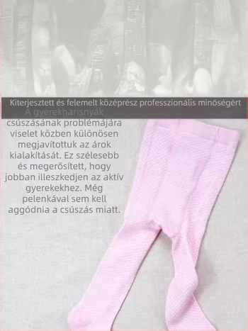 Gyermekeknek szánt vékony kötött harisnya hálós textúrával, anyag: combed cotton, mintázat: háló, vastagság: vékony, szezon: tavasz-nyár, kor: 1–3 év