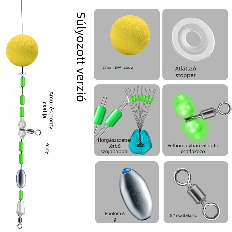 EVA úszó készlet horgászathoz súlyokkal, Luoyang úszóval és lebegő csali
