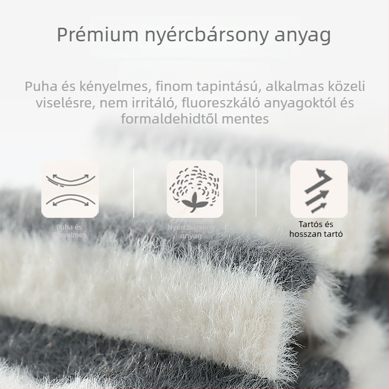 Baba térd fölé érő zokni őszre és télre, fleece béléssel és vastag kivitelben, uniszex újszülötteknek, beltéri zokni