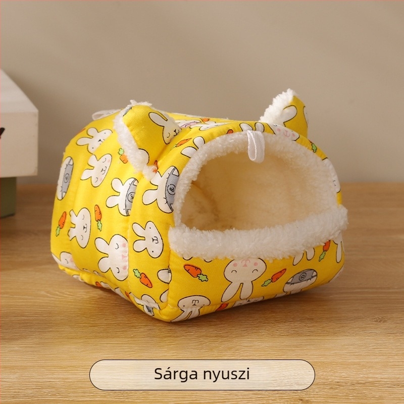 Arany hörcsög pamutfészek kisállatok számára — négy évszakos meleg fészek hörcsögöknek, nyulaknak, madaraknak és papagájoknak.