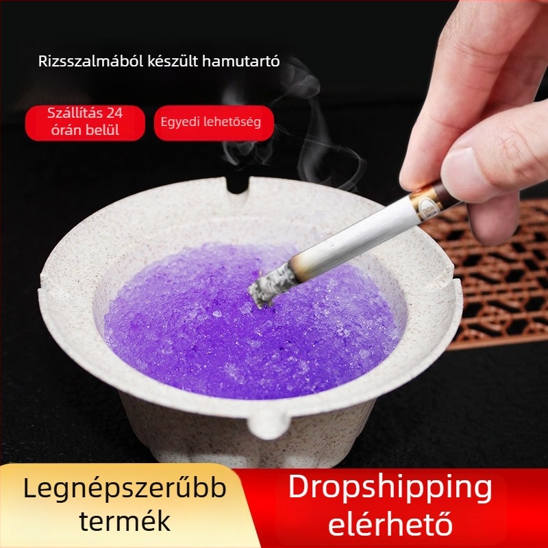 Autóba szerelhető műanyag hamutál, anti-szórás funkcióval, luxus érzet, logóval testreszabható