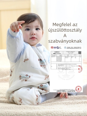 0-12 hónapos babáknak quiltelt alvózsák, rajzfilmszerű mintával, töltet és bélés 95% pamut, nylon zár, mosható, vastag téli-tavaszi-ősszi