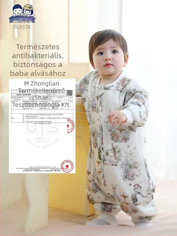 0-12 hónapos babáknak quiltelt alvózsák, rajzfilmszerű mintával, töltet és bélés 95% pamut, nylon zár, mosható, vastag téli-tavaszi-ősszi