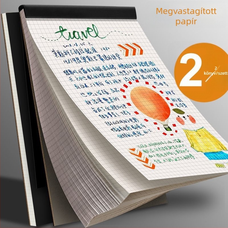 Jegyzetfüzet ragasztott kötésű, PVC papír, 75 g/m², 1–50 oldal, kreatív stílus