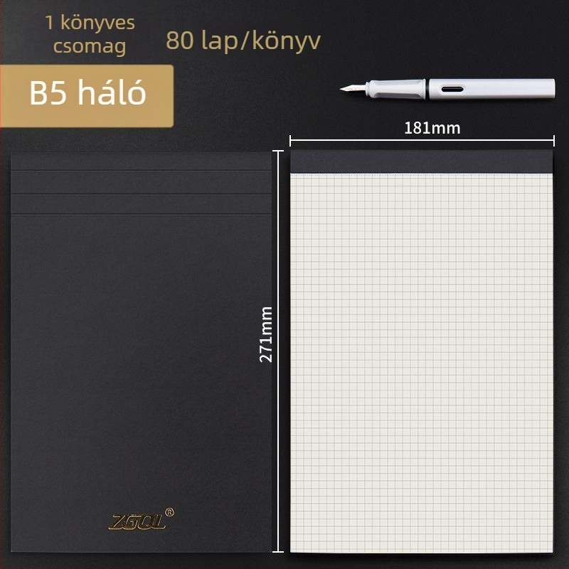 Jegyzetfüzet ragasztott kötésű, PVC papír, 75 g/m², 1–50 oldal, kreatív stílus