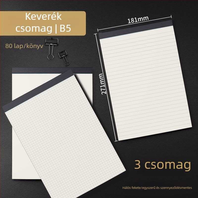 Jegyzetfüzet ragasztott kötésű, PVC papír, 75 g/m², 1–50 oldal, kreatív stílus