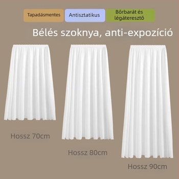 Hanfu belső petticoat nőknek, hosszú midi szoknya fehér béléssel