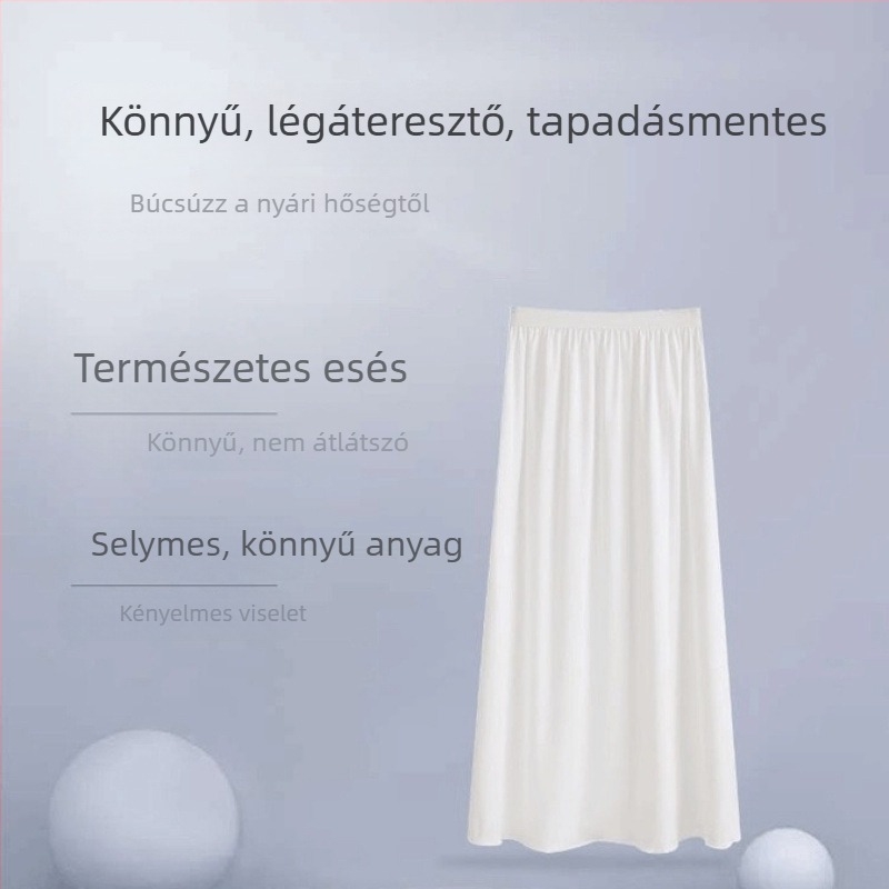 Hanfu belső petticoat nőknek, hosszú midi szoknya fehér béléssel