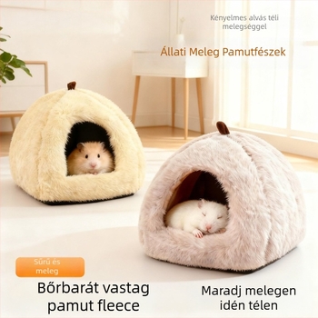  Hörcsög téli fészek — háromszög alakú textil rejtekhely, hordozható, melegen tart, állandó hőmérsékletet biztosít, könnyen tisztítható, légáteresztő