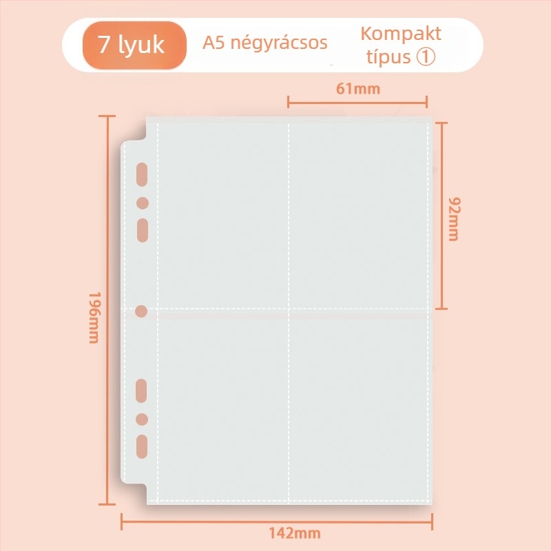 Kártyatartó album, testreszabható feldolgozással, 10 belső oldal, 10-gyűrűs kötés, logó nélkül
