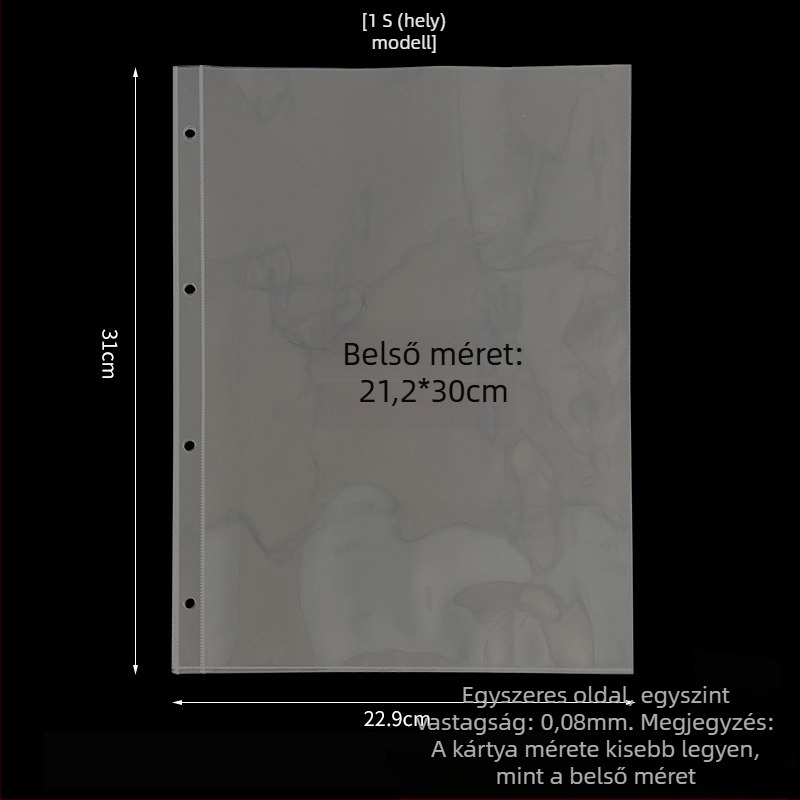 Loose-leaf kártyaalbum testreszabható oldalakkal és PP belső oldalakkal, logónyomtatással