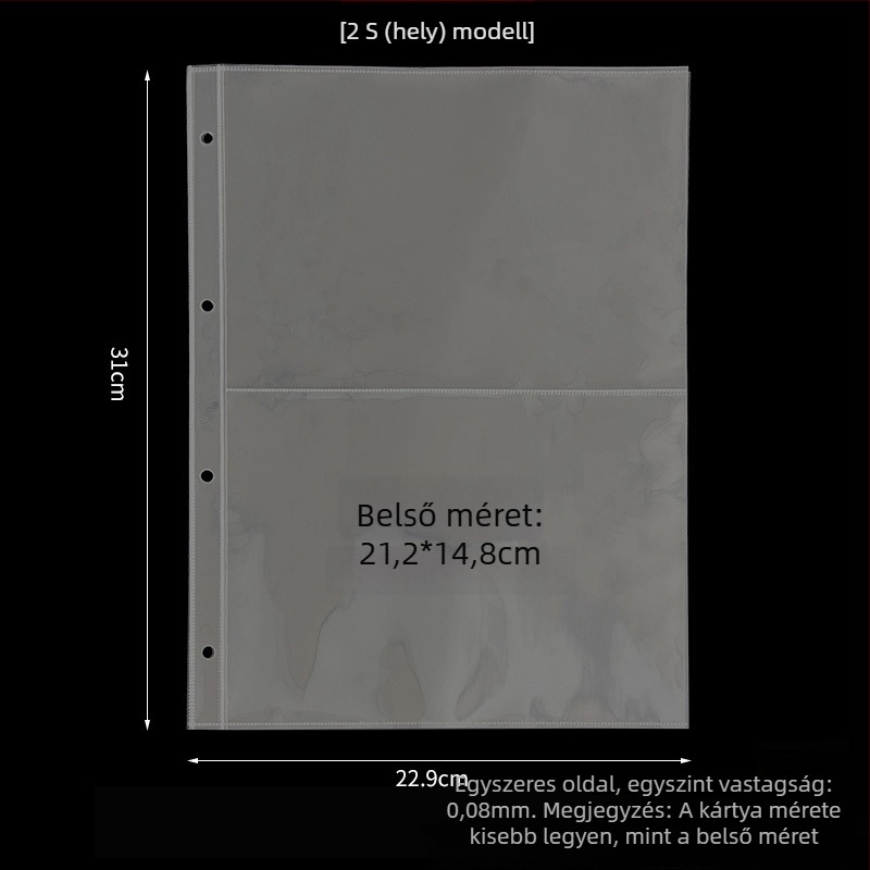 Loose-leaf kártyaalbum testreszabható oldalakkal és PP belső oldalakkal, logónyomtatással