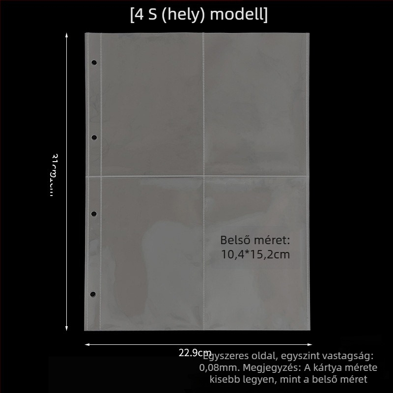 Loose-leaf kártyaalbum testreszabható oldalakkal és PP belső oldalakkal, logónyomtatással
