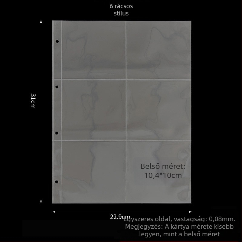 Loose-leaf kártyaalbum testreszabható oldalakkal és PP belső oldalakkal, logónyomtatással