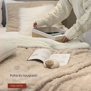 Korall fleece pléd, téli vastag változat, poliészter, egyszerű és modern, puha