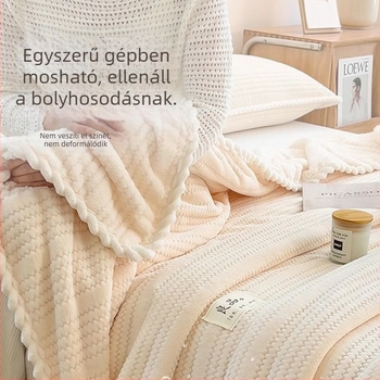 Báránygyapjú korallos plüss pléd, dupla réteg, 800–1000 g, téli használatra