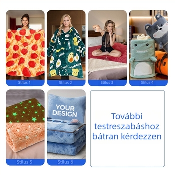 Személyre szabott párna és pléd karakters nyomtatással, hőátviteli nyomtatás, poliészter, korall plüss, téli használat, testreszabható