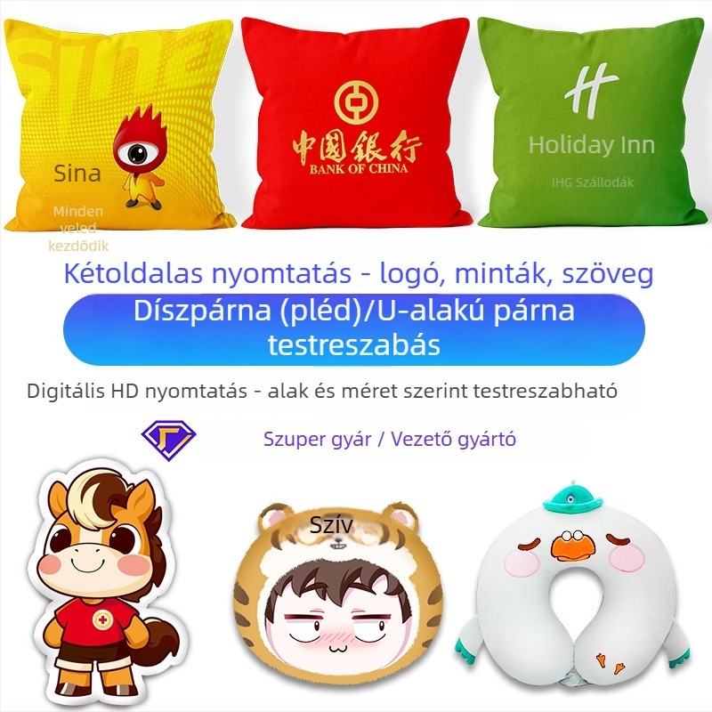 Személyre szabott párna logóval és hűsítő takaróval, kettős használatú – párna és takaró, a tervezése szerint készítve, céges ajándék