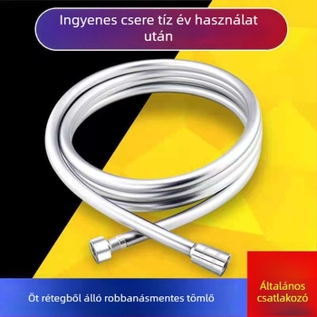 Zuhanycső, PVC cső modell, PVC anyag, névleges nyomás 20, üzemi hőmérséklet 100°C, szerelés: kézi csavarás