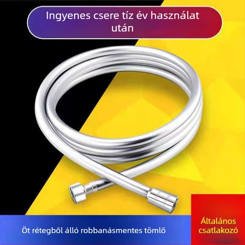 Zuhanycső, PVC cső modell, PVC anyag, névleges nyomás 20, üzemi hőmérséklet 100°C, szerelés: kézi csavarás